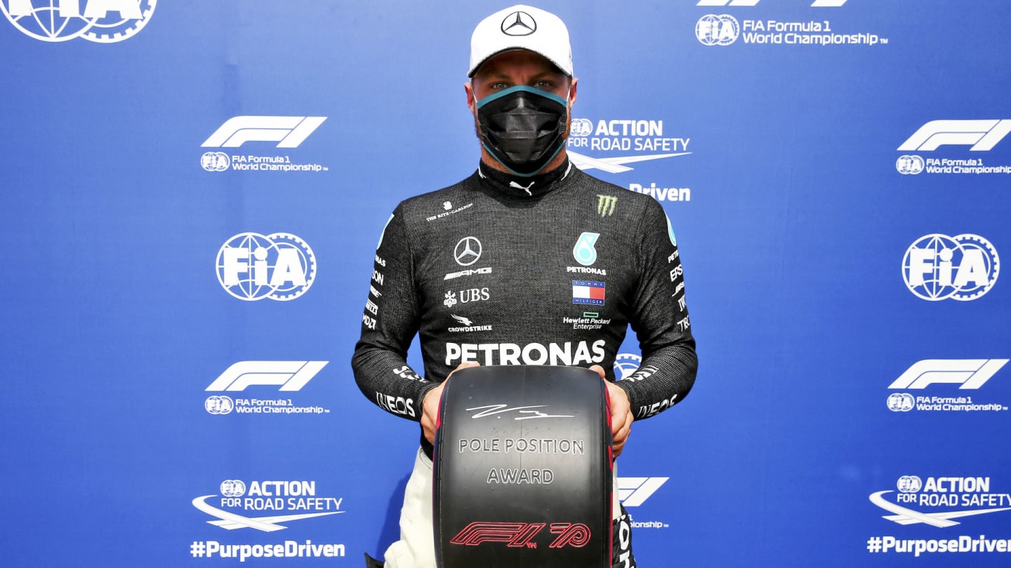 SILVERSTONE, UNITED KINGDOM - AUGUST 08: Pole Sitter Valtteri Bottas, Mercedes-AMG Petronas F1 with